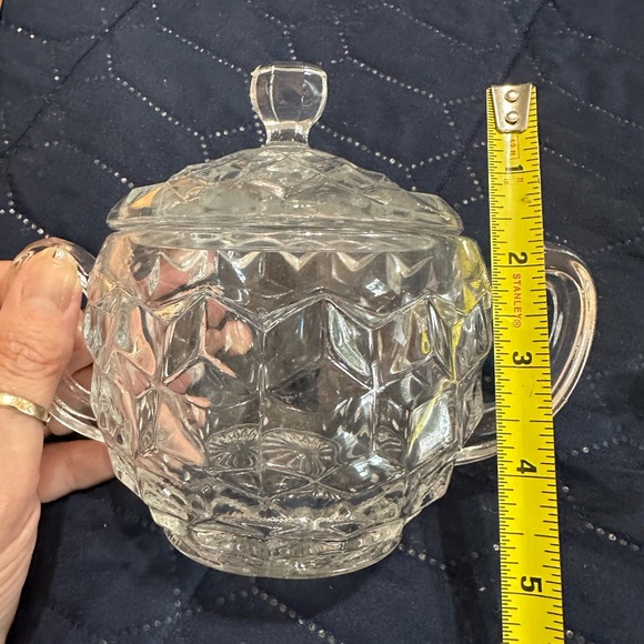 Vintage Creamer/Sugar Cut Glass-Vintage - Picture 7 of 13